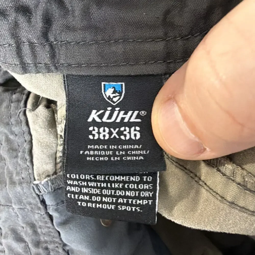 Kuhl Revolvr Pants Mens 38x36 Olive Patina Dyed Hiking Cargo Gorpcore Faded